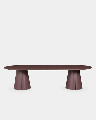 Trim Rectangular Dining Table - 3000mm - Burgundy with Power Plug