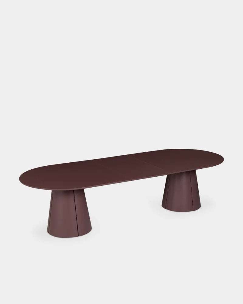 Trim Rectangular Dining Table - 3000mm - Burgundy with Power Plug